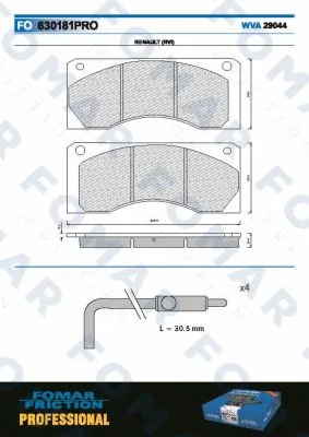 Brake Pad Set, disc brake (FO 630181)