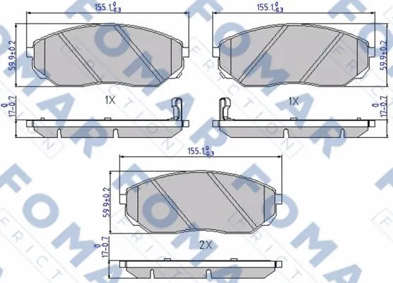 Brake Pad Set, disc brake (FO 931881)