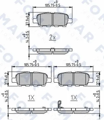 Brake Pad Set, disc brake (FO 859981)