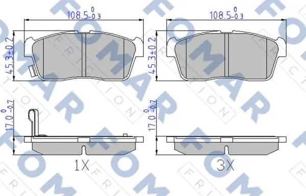 Brake Pad Set, disc brake (FO 603681)