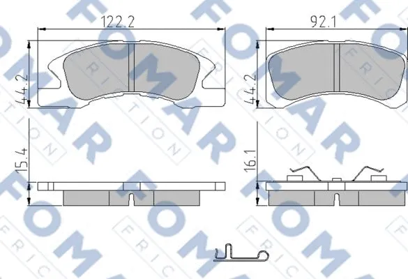 Brake Pad Set, disc brake (FO 949681)