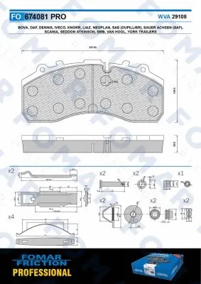 Brake Pad Set, disc brake (FO 674081)