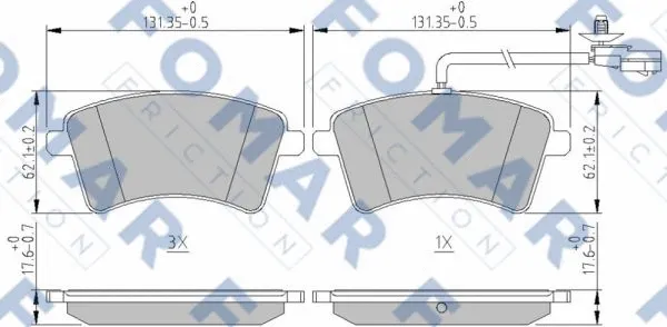 Brake Pad Set, disc brake (FO 262281)