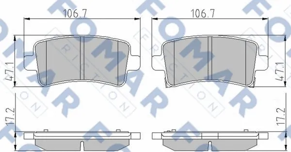 Brake Pad Set, disc brake (FO 936381)
