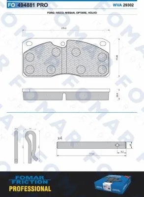 Brake Pad Set, disc brake (FO 494881)