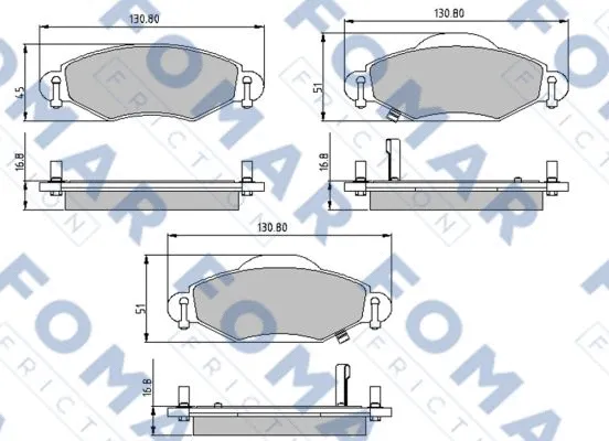 Brake Pad Set, disc brake (FO 913081)