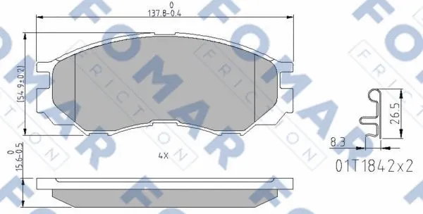 Brake Pad Set, disc brake (FO 690781)