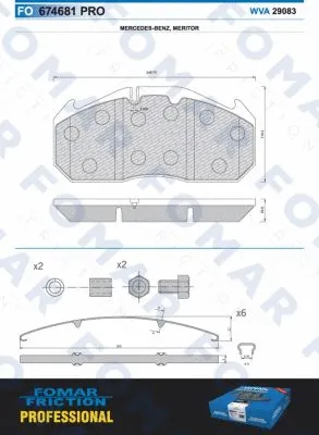 Brake Pad Set, disc brake (FO 674681)