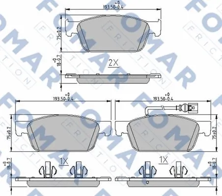 Brake Pad Set, disc brake (FO 251181)