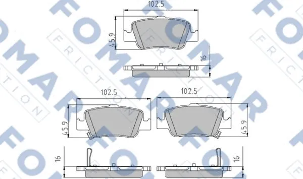 Brake Pad Set, disc brake (FO 862581)