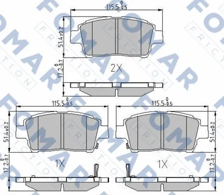 Brake Pad Set, disc brake (FO 909381)