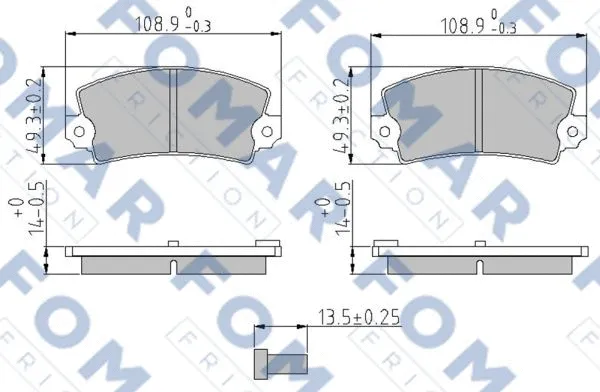 Brake Pad Set, disc brake (FO 422687)