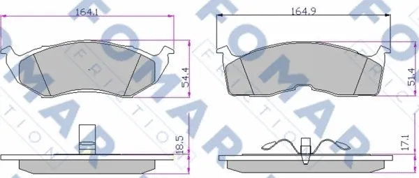 Brake Pad Set, disc brake (FO 903681)