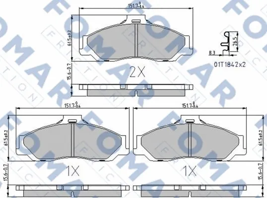 Brake Pad Set, disc brake (FO 994281)