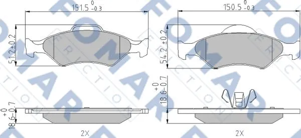 Brake Pad Set, disc brake (FO 685381)