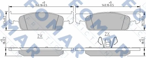 Brake Pad Set, disc brake (FO 250581)