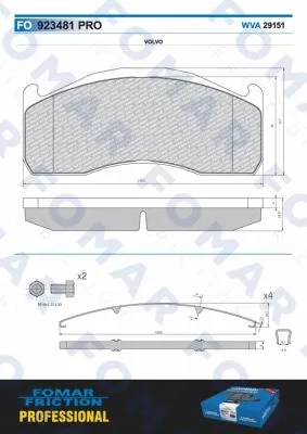 Brake Pad Set, disc brake (FO 923481)
