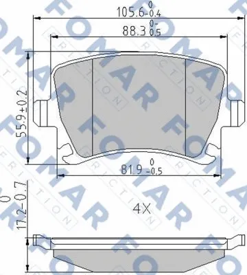 Brake Pad Set, disc brake (FO 912381)