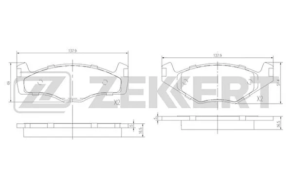 Brake Pad Set, disc brake (BS-1154)