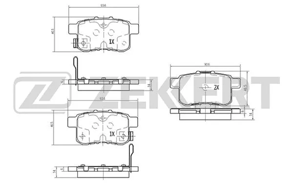 Brake Pad Set, disc brake (BS-1260)
