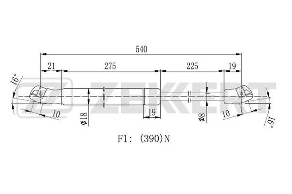 Gas Spring, boot/cargo area (GF-1913)
