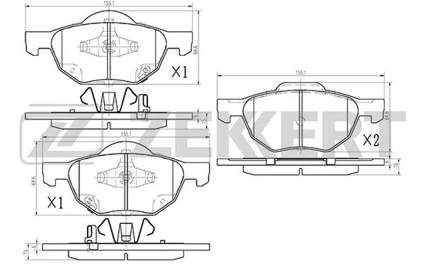Brake Pad Set, disc brake (BS-1125)