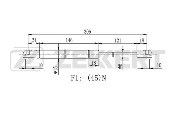 Gas Spring, boot/cargo area (GF-2234)