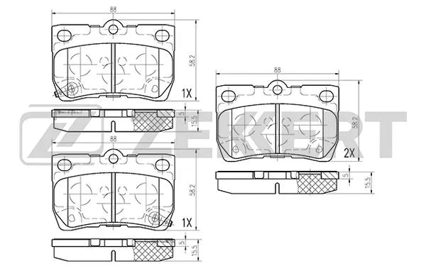 Brake Pad Set, disc brake (BS-1224)