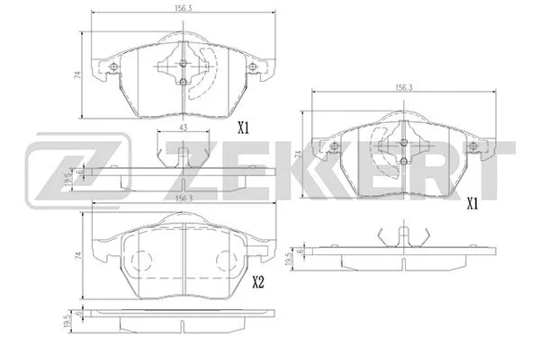 Brake Pad Set, disc brake (BS-1380)
