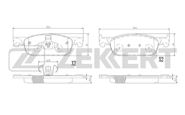 Brake Pad Set, disc brake (BS-1378)