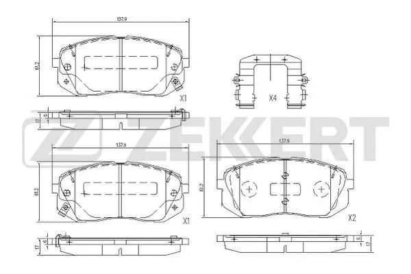 Brake Pad Set, disc brake (BS-1122)
