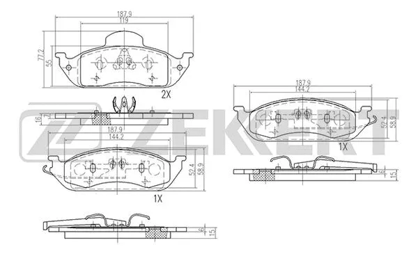 Brake Pad Set, disc brake (BS-2899)