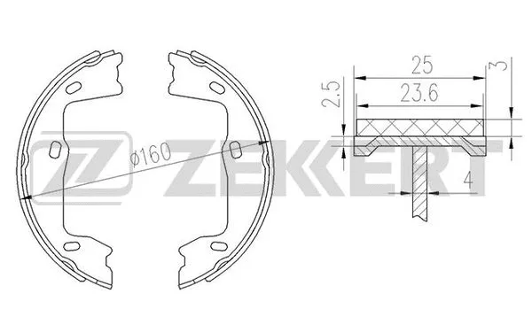 Brake Shoe Set, parking brake