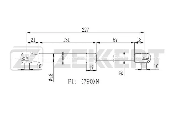 Gas Spring, rear window (GF-2237)