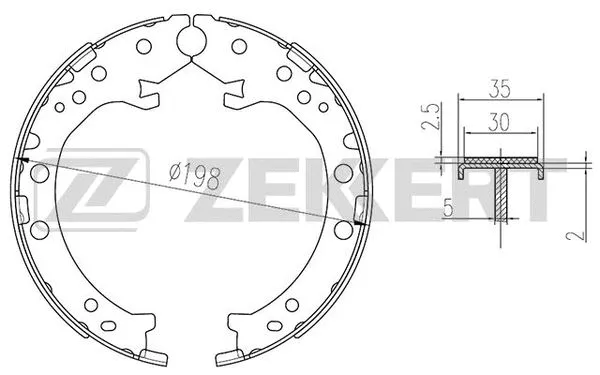 Brake Shoe Set, parking brake (BK-4140)