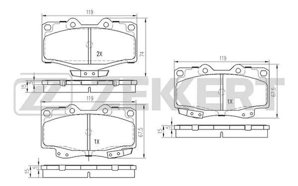 Brake Pad Set, disc brake (BS-1103)
