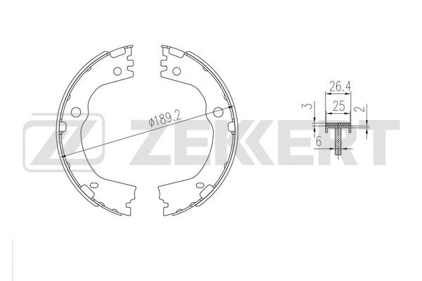 Brake Shoe Set, parking brake (BK-4012)