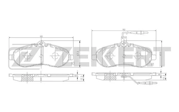Brake Pad Set, disc brake (BS-1943)
