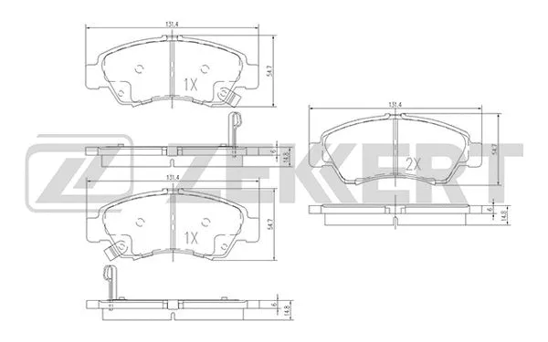 Brake Pad Set, disc brake (BS-1717)