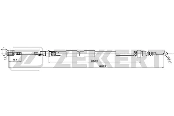 Cable Pull, parking brake (BZ-1327)