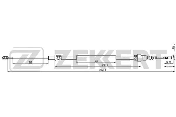 Cable Pull, parking brake (BZ-1323)