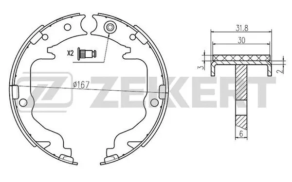 Brake Shoe Set, parking brake