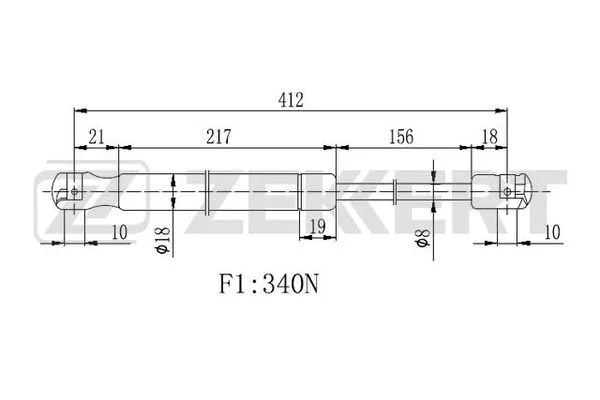 Gas Spring, boot/cargo area (GF-2157)