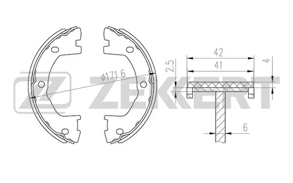 Brake Shoe Set, parking brake