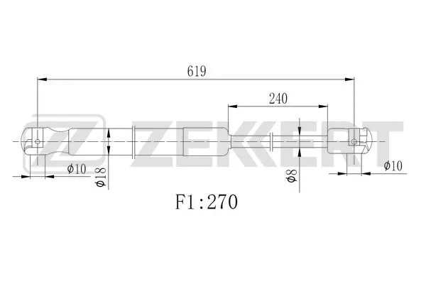 Gas Spring, bonnet (GF-2511)