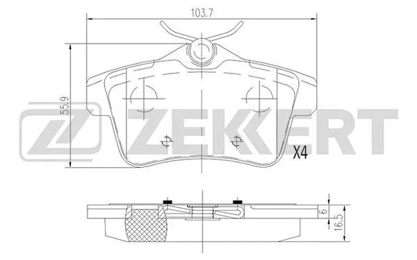 Brake Pad Set, disc brake (BS-1944)