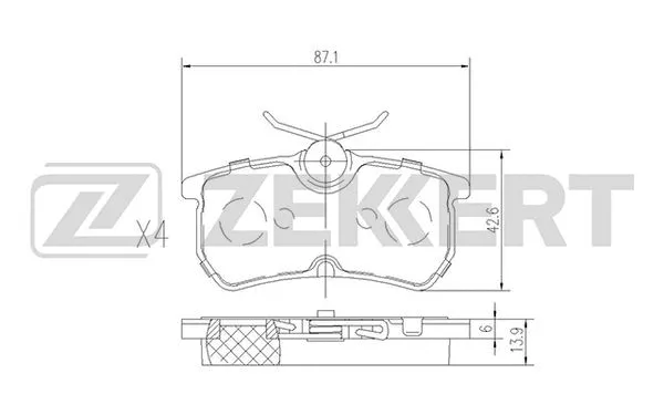 Brake Pad Set, disc brake (BS-1662)