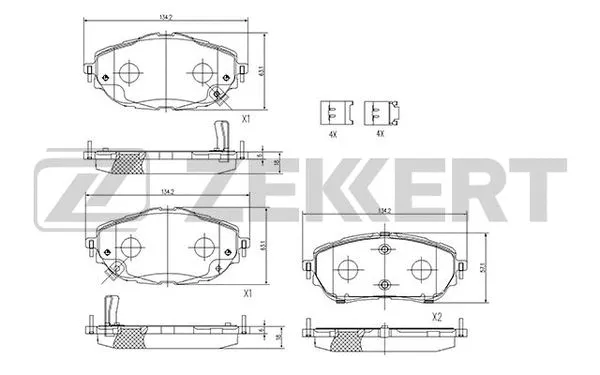 Brake Pad Set, disc brake (BS-1245)