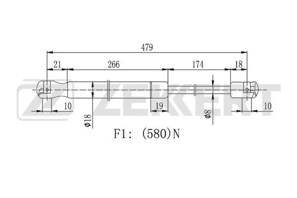Gas Spring, boot/cargo area (GF-2305)
