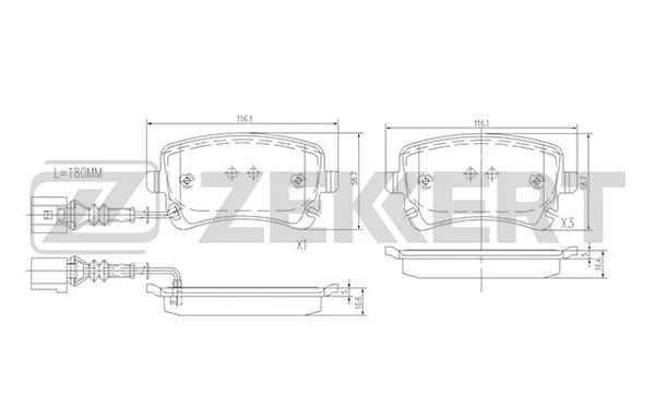 Brake Pad Set, disc brake (BS-1179)
